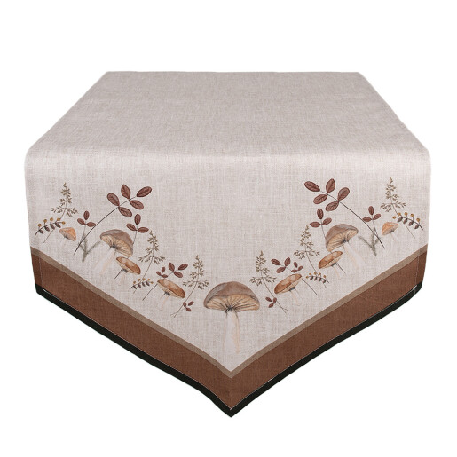 Traversa masa bumbac bej maro Ciupercute 50x160 cm