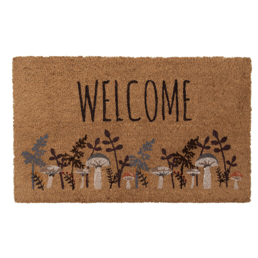 Covoras intrare casa fibre cocos multicolore Welcome 75x45x1 cm