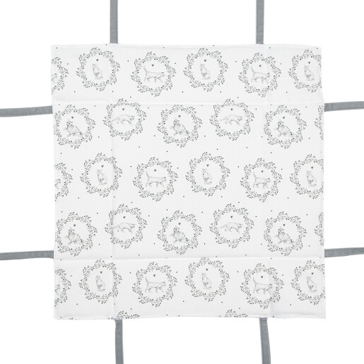 Cos paine bumbac alb gri Pisicute 35x35x8 cm