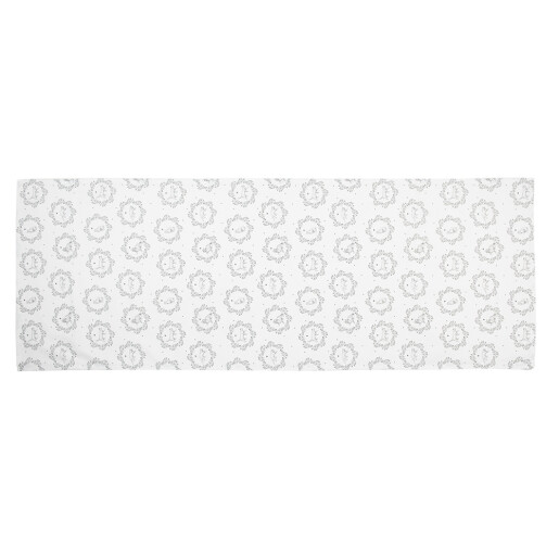 Traversa masa bumbac alb gri Pisicute 50x140 cm