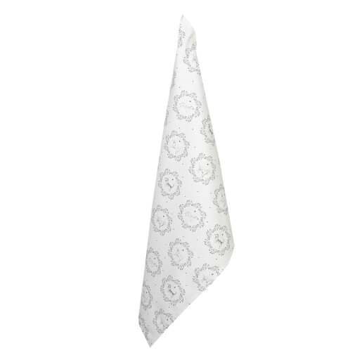 Prosop bucatarie bumbac alb gri Catelus 50x70 cm