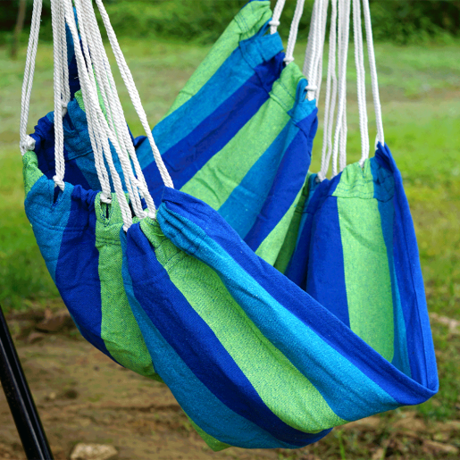 Hamac suspendabil textil verde albastru Lindo 100x130 cm