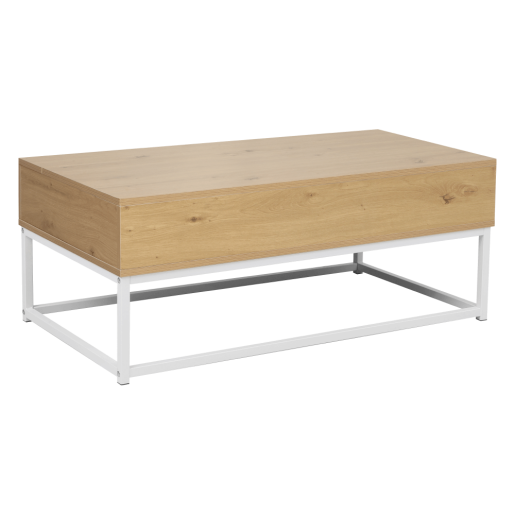 Masuta DTD stejar metal alb Livina 100x55x40 cm