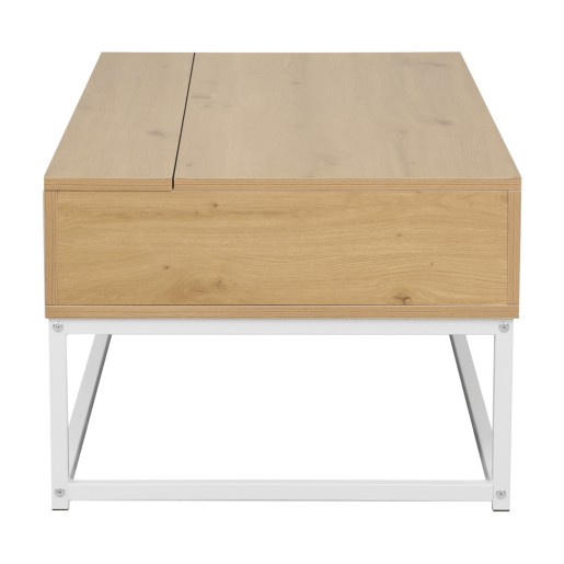 Masuta DTD stejar metal alb Livina 100x55x40 cm