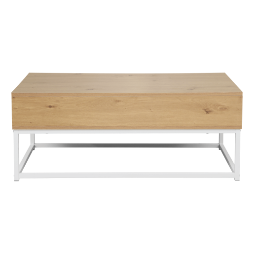 Masuta DTD stejar metal alb Livina 100x55x40 cm