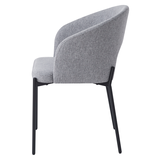 Scaun dining textil gri metal negru Lonka 51x57x77 cm