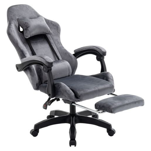 Scaun birou, gaming textil gri plastic negru Lopes 63x62x113-123 cm