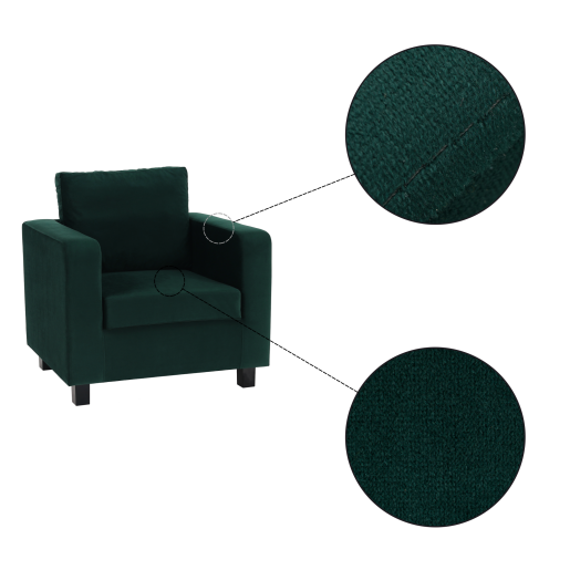 Fotoliu tapiterie textil verde smarald Luana 87x78x85 cm 