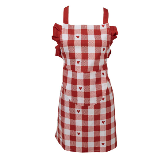 Sort bucatarie pentru copii bumbac rosu alb 56x48 cm
