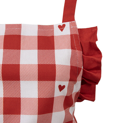 Sort bucatarie pentru copii bumbac rosu alb 56x48 cm