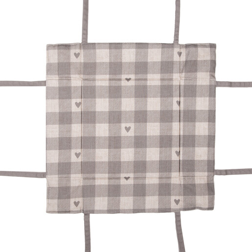 Cos paine bumbac bej gri Inimioare 35x35x8 cm