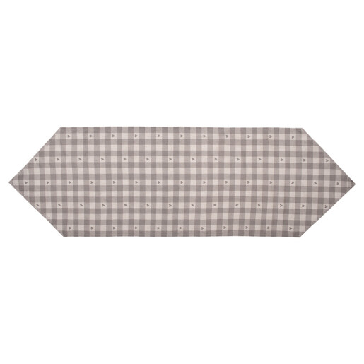 Traversa masa bumbac bej gri Inimioare 50x160 cm
