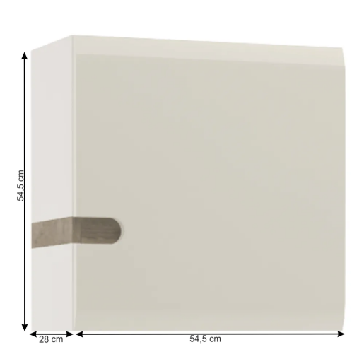 Dulap suspendabil pal alb lucios stejar sonoma Lynatet 54,5x28x54,5 cm