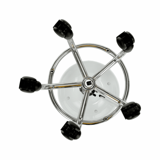 Taburet cu inaltime reglabila plastic alb crom Mabel 35x35x43-55 cm