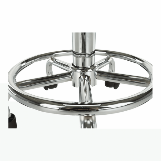 Taburet cu inaltime reglabila plastic alb crom Mabel 35x35x43-55 cm