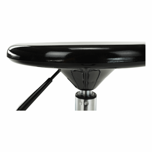 Taburet cu inaltime reglabila plastic negru crom Mabel 35x35x43-55 cm