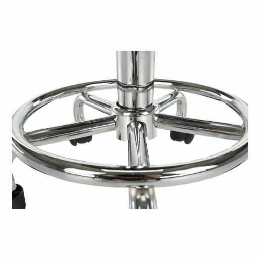 Taburet cu inaltime reglabila plastic negru crom Mabel 35x35x43-55 cm