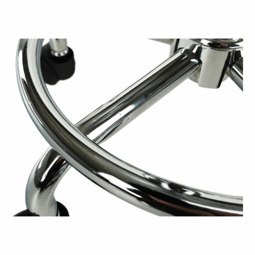 Taburet cu inaltime reglabila plastic negru crom Mabel 35x35x43-55 cm