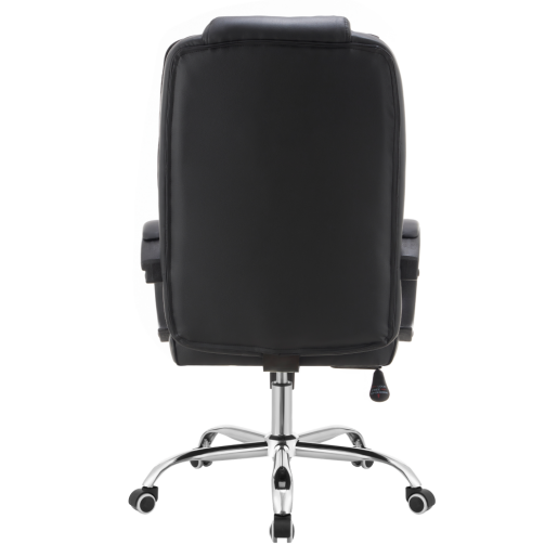 Scaun birou piele ecologica neagra crom Madox 65x73x112-122 cm