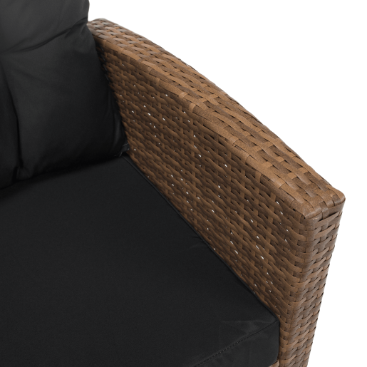 Set mobilier gradina ratan sintetic maro negru Madul 229x174/65x85 cm 