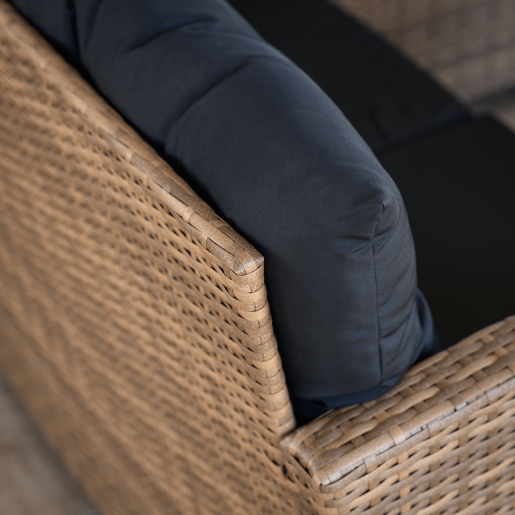Set mobilier gradina ratan sintetic maro negru Madul 229x174/65x85 cm 