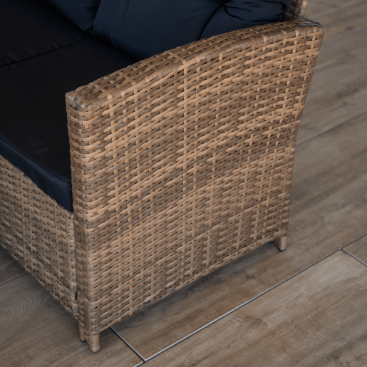Set mobilier gradina ratan sintetic maro negru Madul 229x174/65x85 cm 