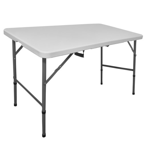 Masa pliabila de gradina,plastic otel alb gri, Mahal 122x60x74 cm