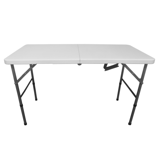 Masa pliabila de gradina,plastic otel alb gri, Mahal 122x60x74 cm
