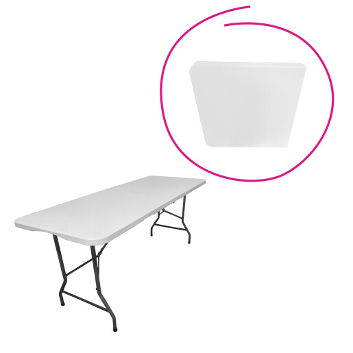 Masa pliabila de gradina,plastic otel alb gri, Mahal 180x70x74 cm