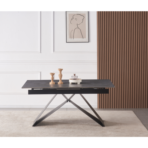 Masa dining extensibila neagra Majed 160-200x90x75 cm