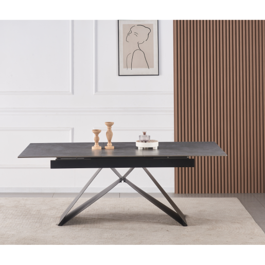 Masa dining extensibila neagra Majed 160-200x90x75 cm