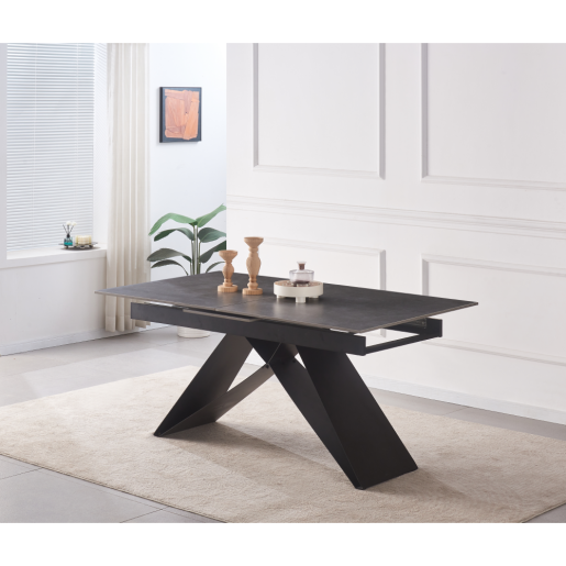 Masa dining extensibila neagra Majed 160-200x90x75 cm