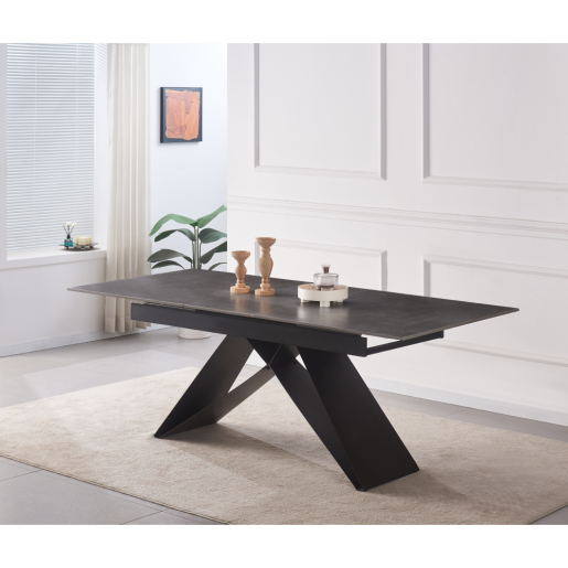Masa dining extensibila neagra Majed 160-200x90x75 cm
