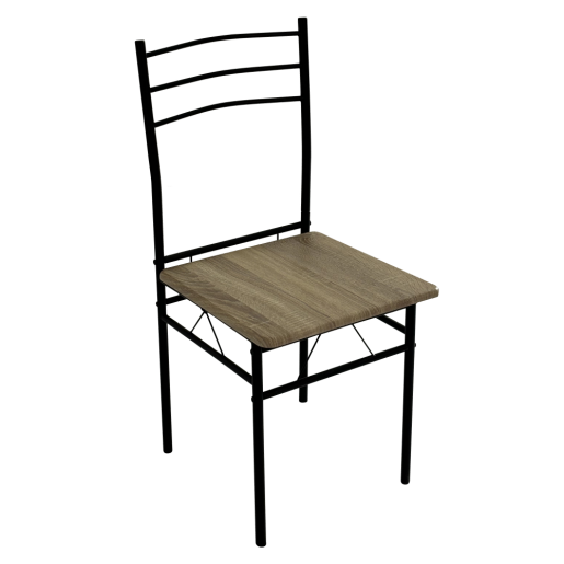 Set masa, 4 scaune mdf stejar sonoma, metal negru Mako 110x60x74 cm, 40x40x86 cm