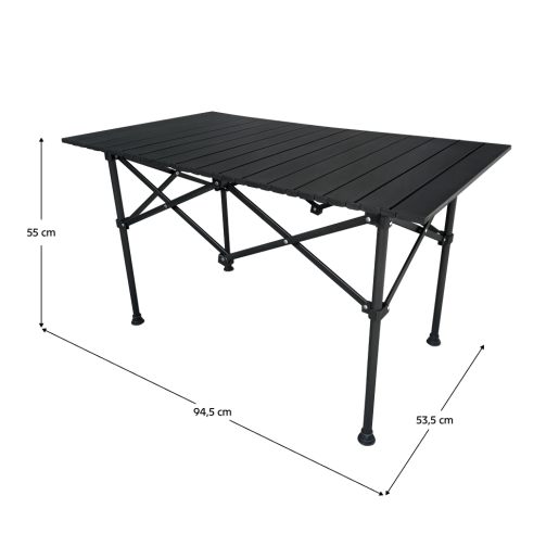 Masa pliabila otel negru Makur 94.5x53.5x55 cm