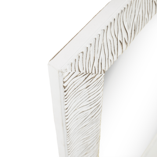 Oglinda perete rama lemn alb auriu Malkia 62x82 cm