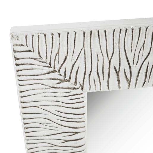 Oglinda perete rama lemn alb auriu Malkia 62x82 cm