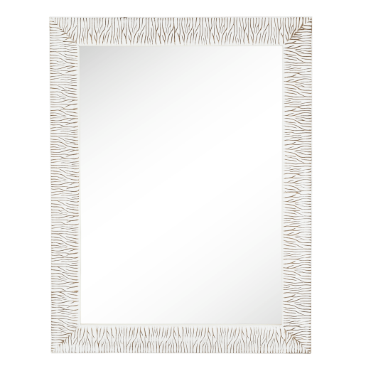 Oglinda perete rama lemn alb auriu Malkia 62x82 cm