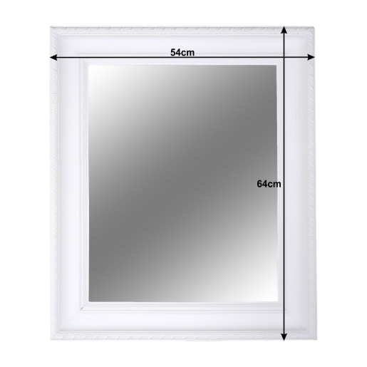 Oglinda perete rama lemn alb 54x64 cm