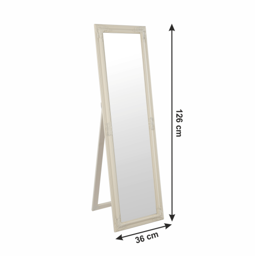 Oglinda podea rama lemn ivoire Malkia 36x126 cm
