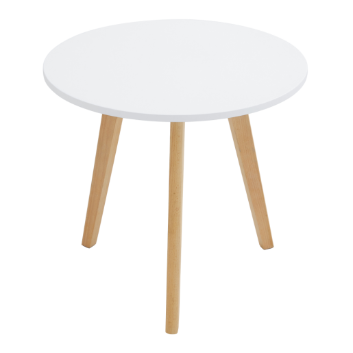 Set 2 masute cafea mdf alb lacuit fag natur Malto 50x50x45 cmm 40x40x40 cm