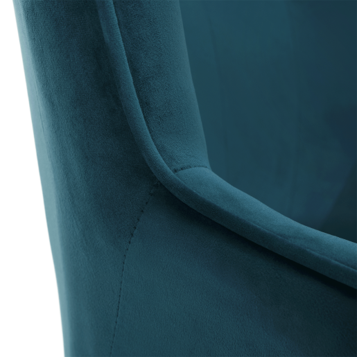 Scaun birou, catifea albastra si picior crom, Marlov, 69x75x111 cm