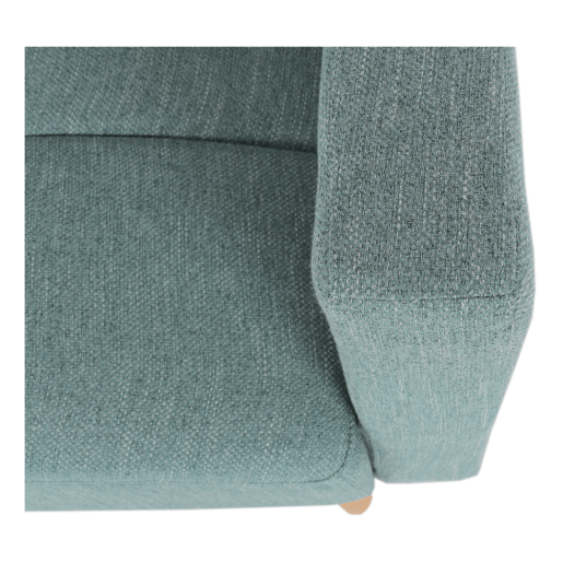 Canapea extensibila din textil verde menta si picioare lemn natur Mavera 214x84x84 cm