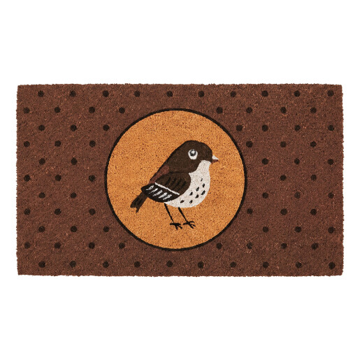 Covoras intrare casa PVC fibre cocos multicolor Pasare 75x45x1 cm