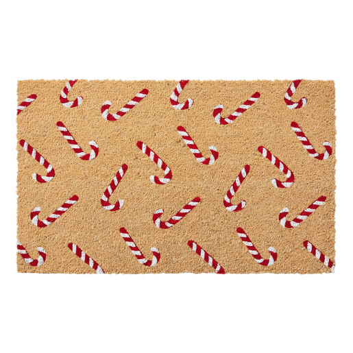 Covoras intrare casa PVC fibre cocos multicolor Craciun Acadele 75x45x1 cm