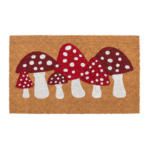 Covoras intrare casa PVC fibre cocos multicolor Ciupercute 75x45x1 cm
