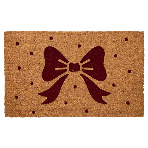 Covoras intrare casa PVC fibre cocos maro negru Fundita 75x45x1 cm