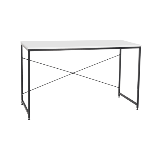 Birou DTD alb metal negru Mellora 126x60x72 cm