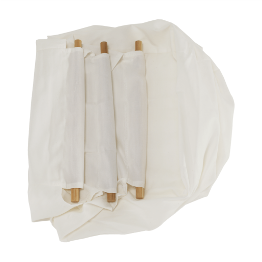 Cos de rufe din bambus si textil alb Menork 60x46x60 cm