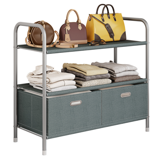 Raft pardoseala fier textil gri Metoda 80x30x75,5 cm